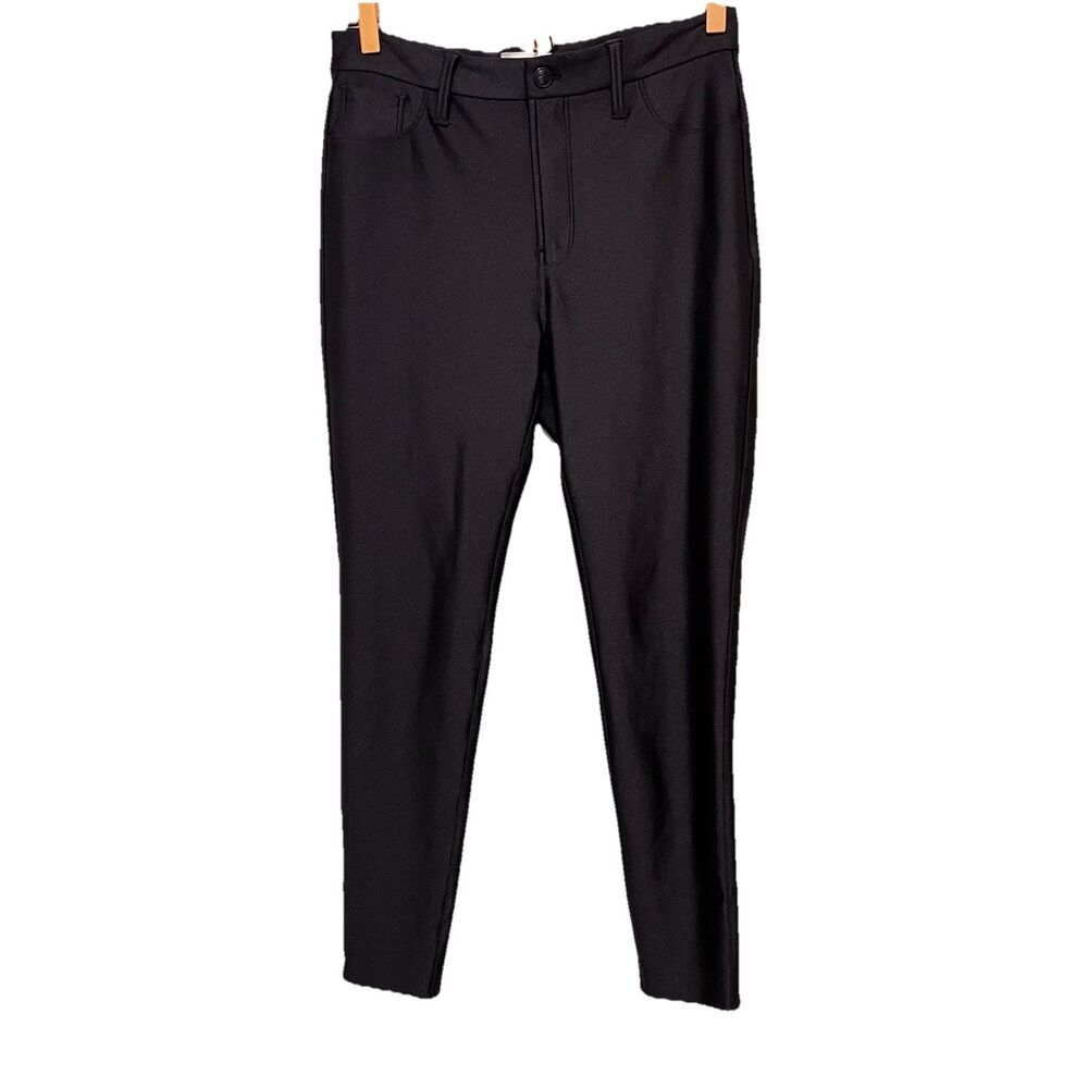 Good American Black Zippered Front Leggings Size 6/28